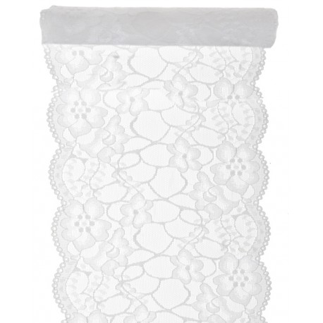 Chemin de table dentelle blanche premium 3 M