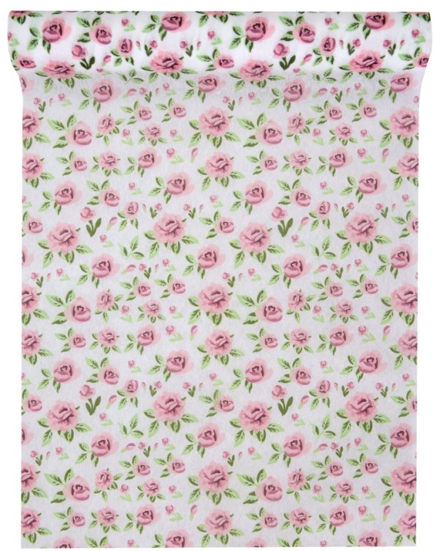 Nappe Art Nouveau Style Roses – Chemin De Table Shabby Chic, Coton/polyester, Palazzo Int