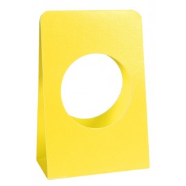 Portants boule à dragées 5 cm carton jaune les 6