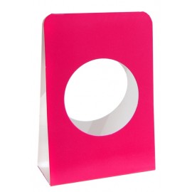 Portants boule à dragées 5 cm carton fuchsia les 6