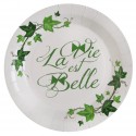 Assiettes carton La vie est belle 22.5 cm les 10