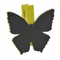 Ardoises papillon vert anis sur pince déco les 6
