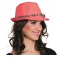 Chapeau borsalino fuchsia avec pointes adulte