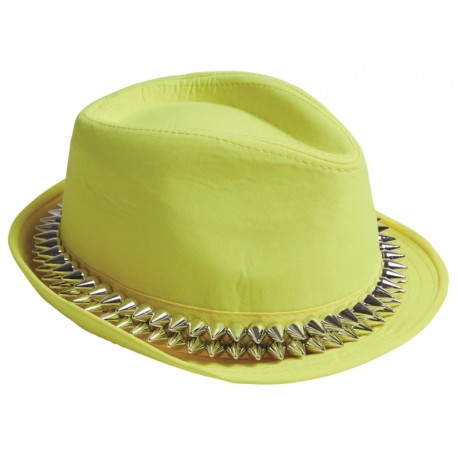 Chapeau borsalino jaune avec pointes adulte