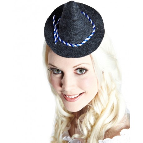 Mini chapeau bavarois gris femme