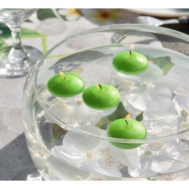 Bougies flottantes vert anis les 4