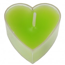 Bougies chauffe plat coeur vert anis les 4