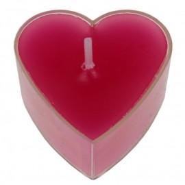 Bougie chauffe plat coeur fuchsia les 4