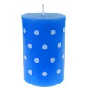 Bougie bleue à pois blancs 11 cm