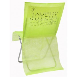 Housse de chaise anniversaire intissé vert les 6