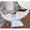 Etiquettes ailes d'ange blanc carton les 6