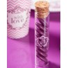 Eprouvettes à dragées vintage with love rose en verre 10 cm les 4