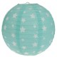 Lanterne boule papier menthe à étoiles 20 cm les 2