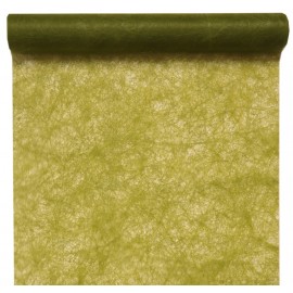 Chemin de table fanon vert olive 5 M