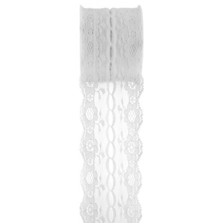 Ruban dentelle blanche 50 mm x 3 M