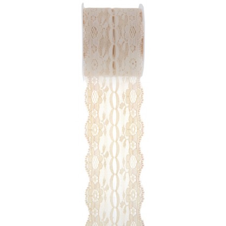 Ruban dentelle naturel 50 mm x 3 M