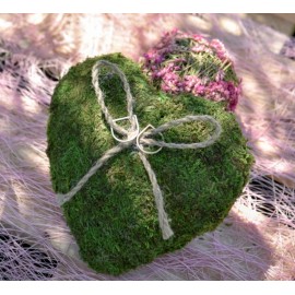 Coussin alliances coeur mousse vert