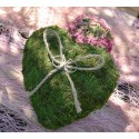 Coussin alliances coeur mousse vert