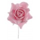 Rose rose sur tige les 4 Rose artificielle