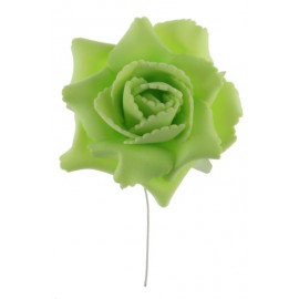 Rose vert anis sur tige les 4 - Rose artificielle