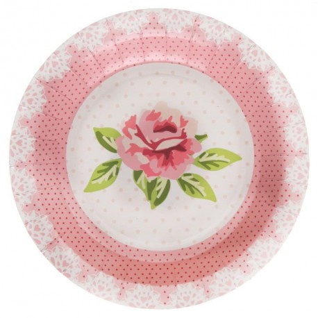 Assiette carton liberty shabby chic 22.5 cm les 10