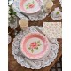 Assiette carton liberty shabby chic 22.5 cm les 10