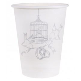 Gobelet carton cage et oiseaux les 10