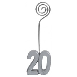 Marque-place anniversaire 20 ans argent les 2