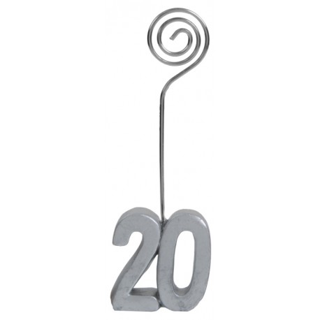 Marque-place anniversaire 20 ans argent les 2