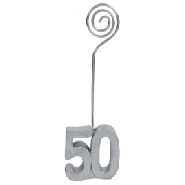 Marque-place anniversaire 50 ans argent les 2