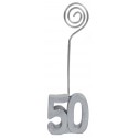 Marque-place anniversaire 50 ans argent les 2