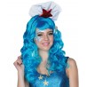 Perruque sirène bouclée bleue femme