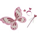 Set accessoires papillon rose enfant