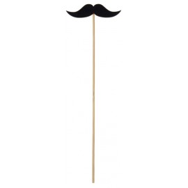 Moustaches en bois sur tige les 2
