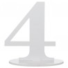Numéro de table chiffre 4 blanc en bois 16 cm