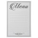 Menu blanc avec lignes en papier 15 cm les 10