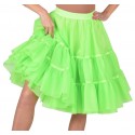 Déguisement jupon fluo vert en tulle à volants femme luxe