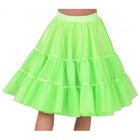 Déguisement jupon fluo vert en tulle à volants femme luxe