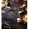 Chemin de table VIP intissé noir pailleté or 5 M
