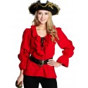 Déguisement chemise pirate rouge femme