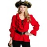 Déguisement chemise pirate rouge femme