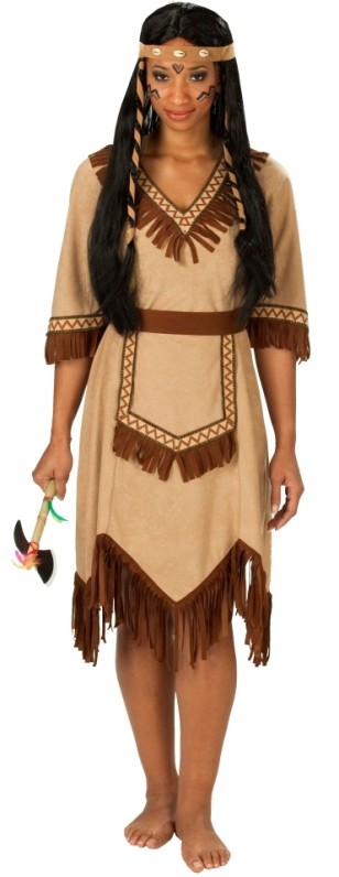 Déguisement Indienne Femme Poncho - Taille Unique - Franges Et Perles - Pour Halloween, Carnaval, Fête à Thème Tenue Indienne Pour Femme