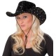 Chapeau cowboy noir sequin argent adulte