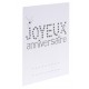 Marque-place anniversaire carton blanc les 6