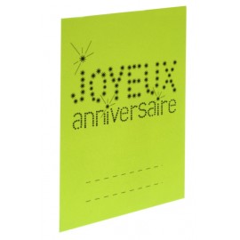 Marque-place anniversaire carton vert anis les 6