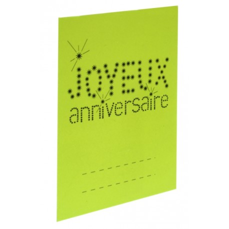 Marque-place anniversaire carton vert anis les 6