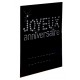 Marque-place anniversaire carton noir les 6