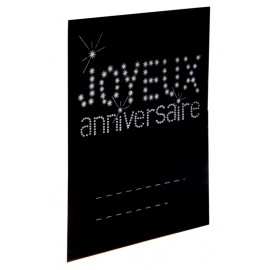 Marque-place anniversaire carton noir les 6