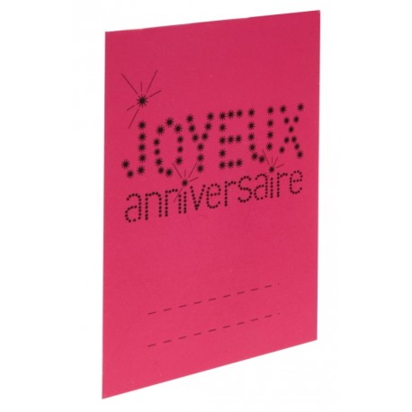 Marque-place anniversaire carton fuchsia les 6