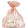 Sachets à dragées organdi corail les 10